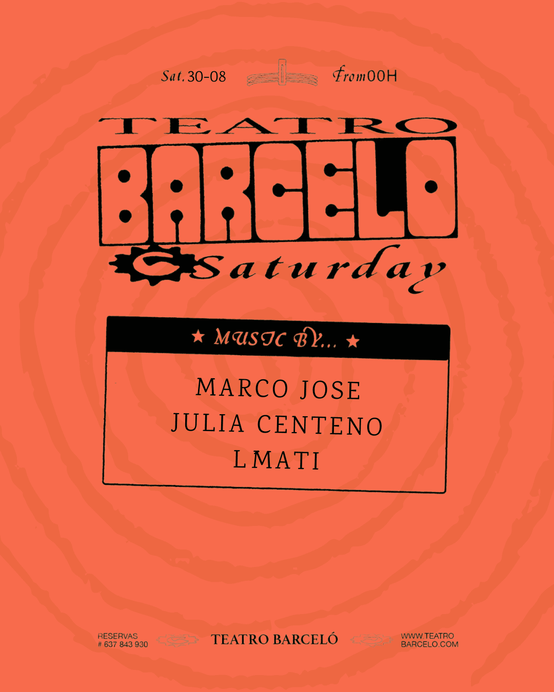 Sábado en Teatro Barceló | 30.08.25 at Barceló Theatre event poster
